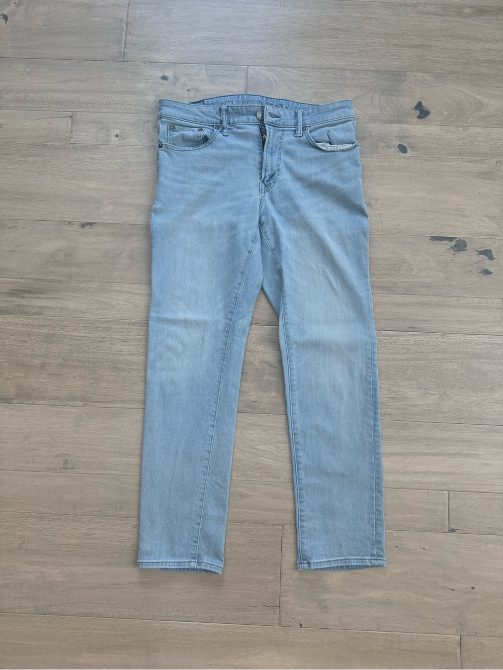 AE Light Wash Classic Straight Leg Jeans